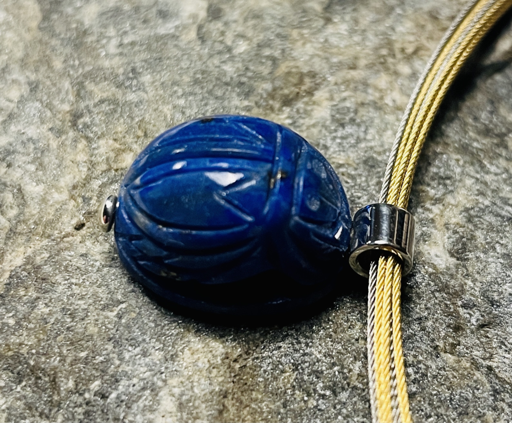 Skarabäus Anhänger Lapis-Lazuli 925 Silber